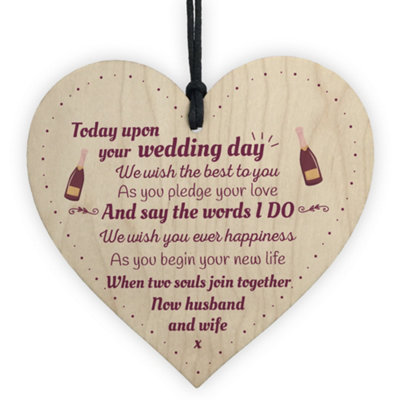 Red Ocean Wedding Gift Mr And Mrs Marriage Present Wooden Heart Plaque Bridal Gift For Bride And Groom from B&Q