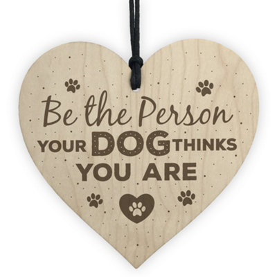 Red Ocean Funny Dog Lovers Sign Wooden Heart Door Kennel Cage Plaque Dog Owner Friendship Birthday Gift from B&Q