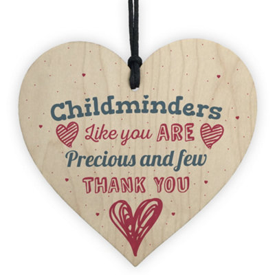Red Ocean Handmade Gift For Childminder Thank You Teacher Nursery Wooden Heart Plaque Keepsake from B&Q