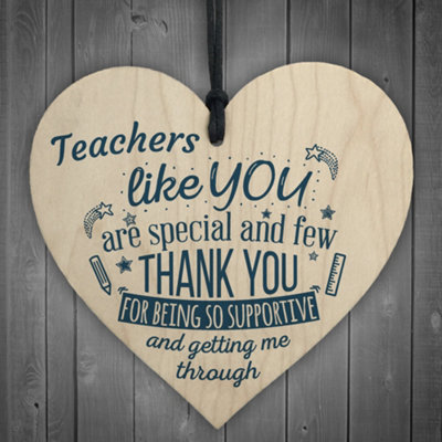 Red Ocean Teachers Like You Wood Heart Plaque Sign Leaving Gift Nursery Preschool End Of Term Thank You from B&Q