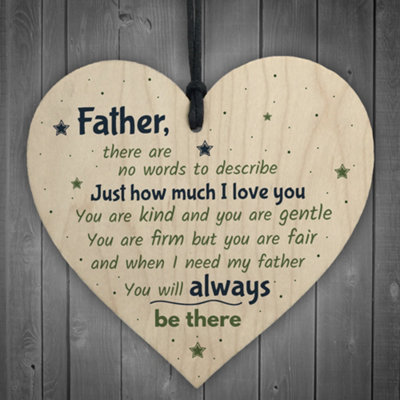 Red Ocean Father Daddy's Girl Dad Daddy Wooden Heart Fathers Day Gift For Him Son Daughter Birthday Thank You from B&Q