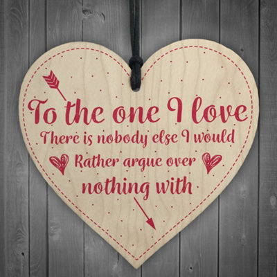 Red Ocean Nobody Else I'd Rather Argue With Marriage Anniversary Wooden Plaque Present Husband Wife Gift from B&Q