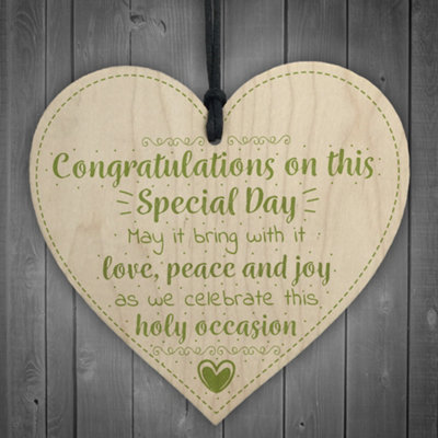 B&Q -  Christening Gifts For Baby Boy Baby Shower Girl Wooden Heart Best Friend Keepsake Present