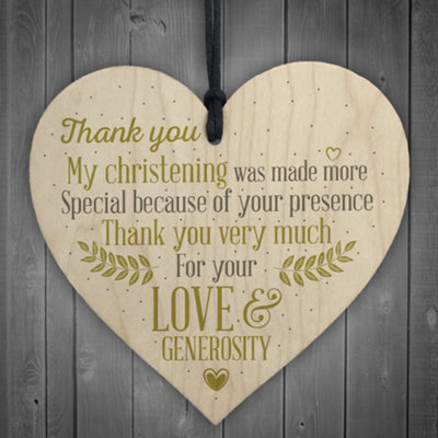 B&Q -  Christening Gifts For Baby Boy Baby Girl Wooden Heart Best Friend Keepsake Thank You Present