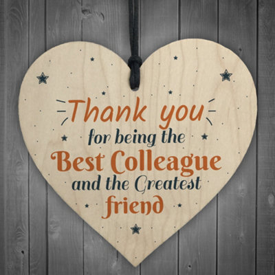Red Ocean Thank You Wooden Heart Plaque Boss Friendship Gift For Colleagues Friend New Job Present from B&Q