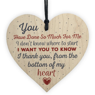 Red Ocean Handmade Wooden Heart Gift For Teacher Mentor Friend Childminder Thank You Gifts Keepsake from B&Q
