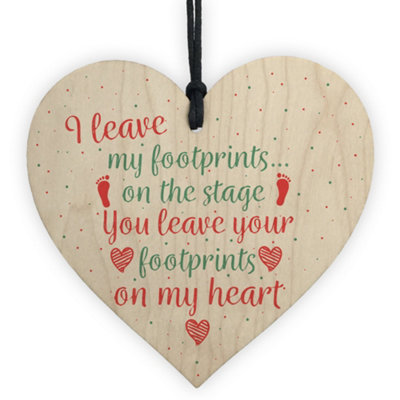 Red Ocean Dance Teacher Thank You Gift Ballet Gymnastics Coach Teacher Wooden Heart Leaving Present Keepsake from B&Q