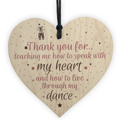Red Ocean Thank You Gift For Gymnastics Gymnast Dance Teacher Great Coach Wooden Heart Leaving Present from B&Q