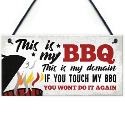 Red Ocean My Bbq Novelty Hanging Garden Sign Summerhouse Bar Man Cave Shed Plaque Gift For Him from B&Q