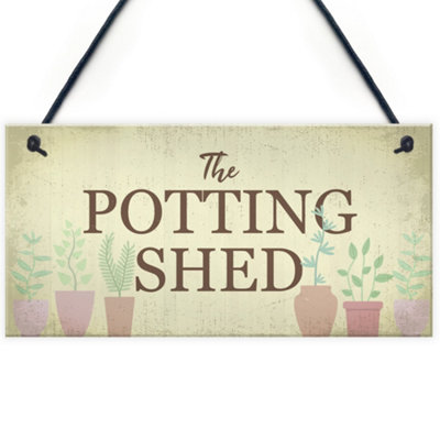 Red Ocean The Potting Shed Plaque Garden Greenhouse Sign Dad Grandad Mum Nan Birthday Gift from B&Q