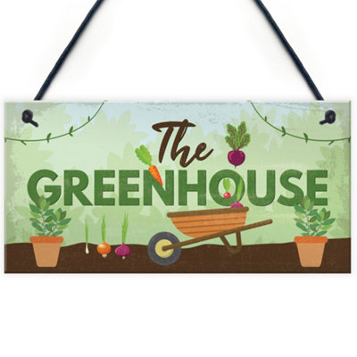 Red Ocean The Greenhouse Plaque Garden Shed Summerhouse Sign Dad Grandad Mum Nan Birthday Gift from B&Q