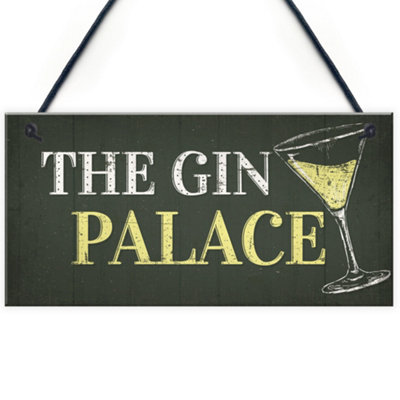 Red Ocean Gin Palace Sign Garden Shed Man Cave Home Bar Pub Plaque Funny Friendship Gifts For Her from B&Q