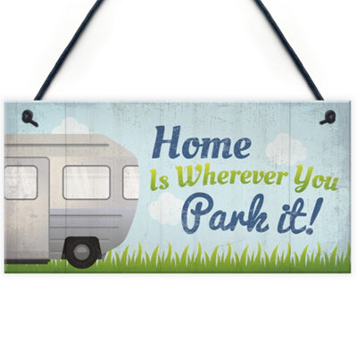 Red Ocean Caravan Home Novelty Camping Camper Plaque Sign Motorhome Gift Hanging Sign from B&Q