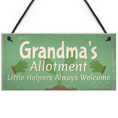 Red Ocean Garden Sign Grandma's Allotment Shed Summerhouse Hanging Plaque Nan Nanny Gifts For Her from B&Q