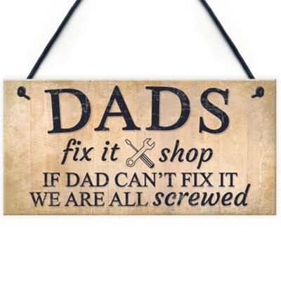 Red Ocean Dads Man Cave Signs Garage Shed Door Wall Hanging Plaque Gifts For Dad Daddy from B&Q