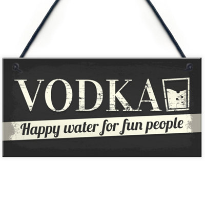 B&Q -  Vodka Novelty Sign Funny Friendship Man Cave Bar Pub Hanging Plaque Gift For Men