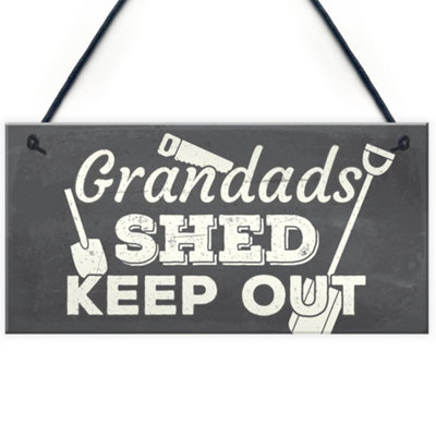 Red Ocean Grandads Shed Workshop Garage Hanging Garden Plaque Gifts For Grandad Dad Fathers Day from B&Q