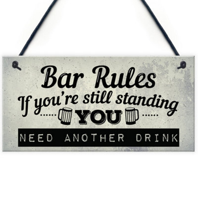 Red Ocean Still Standing Plaque Pub Bar Vodka Gin Garden Man Cave Wall Sign Friend Gift