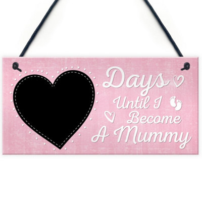 B&Q -  Baby Countdown Plaque Sign Mum To Be Mummy Daddy Grandparents New Born Baby Shower Friendship Gift