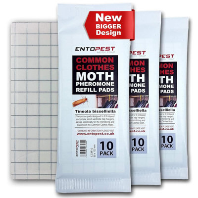  - Entopest 30-Pack Clothes Moth Monitoring TrapsRefill For Room & Wardrobe Hanger UnitsDetection Of Tineola Bisselliella