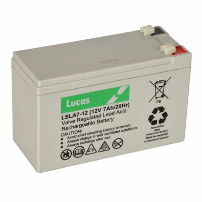 Lucas Lsla7-12 12V 7Ah Agm Vrla Battery(F1 4.8mm) from B&Q