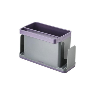  - Calitek Sink Caddy Washing Up Organiser For Sponge Brush Storage Tidy With Removable Drip Tray Purple