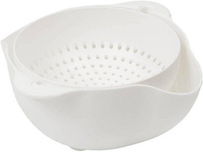 CALITEK Colander Strainer Set with Detachable Plastic 1.3L Rotatable Bowl White - Image 4