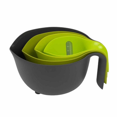 Rackhams Mixing Food Prep Set Colander Measuring Jug Non-Slip 4 Piece Set - 1 - Plastic - Multi - Image 4