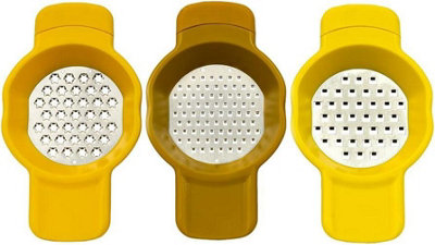 Calitek Unisex Yellow Stacking Grater & Zester Set Stainless Steel Blades-Multicoloured In - Image 4