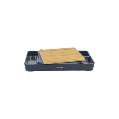 Calitek Unisex Blue Chopping Board Set 1 Bamboo & 1 Bpa Free Plastic Cutting Board - Image 6