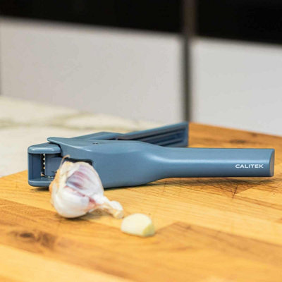  - Calitek Garlic Press And Slicer 2 In 1 Easy To Use Stainless Steel Blades Blue
