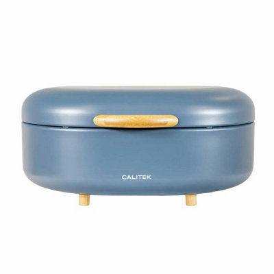 CALITEK Bread Bin with Bamboo Feet Carbon Steel Blue - Image 4