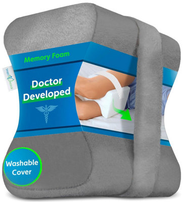 Doctor Developed Knee Cushion Dark Grey ColourOrthopedic Memory Foam Wedge For Side SleepersSciaticaLower Back PainLeg from B&Q