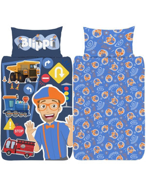 Blippi Single Duvet Cover - Official Reversible Bedding Set - Polycotton - Youtuber Tractor Song Design - Image 4