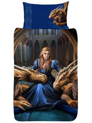 Anne Stokes Fierce Loyalty Dragon Single Duvet Cover Set from B&Q
