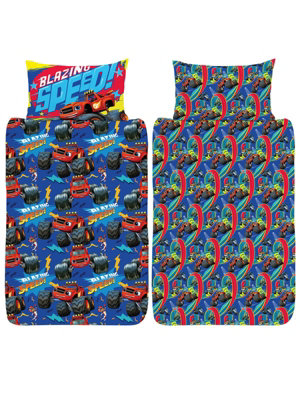 B&Q Blue Blaze Blazing Single Duvet Cover And Pillowcase Set