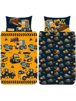B&Q -  Dig It Single Duvet Cover And Pillowcase Set - Image 4