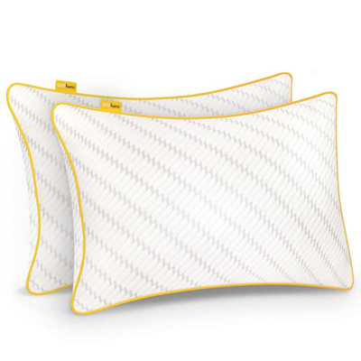  - Cosi Home Memory Foam Pillows 2 Pack With Bamboo Pillow CoverCooling Gel Filling & Adjustable HeightBreathable & Machine