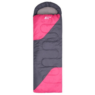 B&Q -  Premium Waterproof Lightweight Sleeping BagPink3-4 Seasons