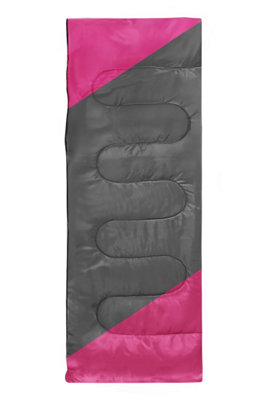 Active Era Premium Warm Lightweight Envelope Sleeping Bag (200 Gsm)2 SeasonsPink from B&Q