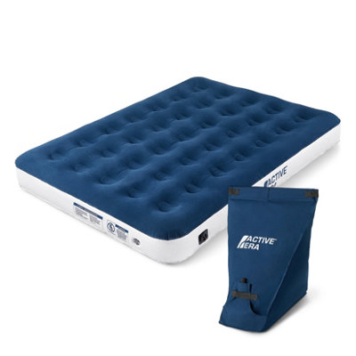 B&Q -  Double Size Camping Air Bed With Bag PumpNavy/white