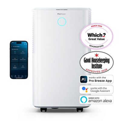 Pro Breeze Omnidry Quiet Dehumidifier With Max Extraction And Smart App Control 12L