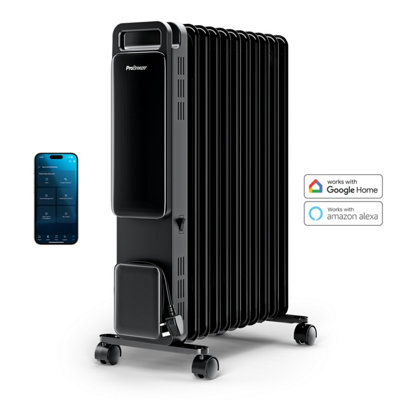 Pro Breeze Black Omniwarm 2500W Oil Filled 11 Fins Radiator Heater With Digital Display & Smart App Control In - Image 5