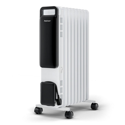 B&Q -  Omniwarm 2500W Oil Filled 11 Fins Eco Radiator Heater With Digital DisplayWhite
