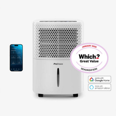 Pro Breeze Unisex White Smart Dehumidifier With Built-In Humidistat In 12L - Image 8