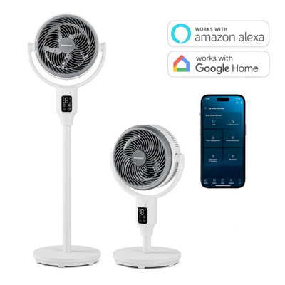 Pro Breeze Airflo 43" Smart Hybrid Pedestal FanUltra-Quiet Air CirculatorWhite/grey from B&Q