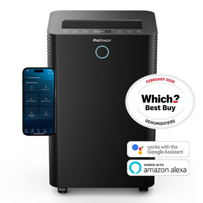 OmniDry 20L Quiet Low Energy Dehumidifier with Laundry Mode and Smart App Control - Black - Image 4