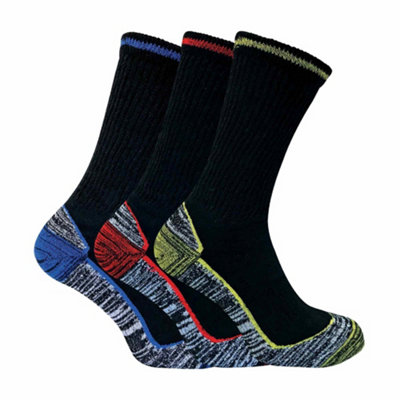 Sock Snob Mens 6 Pack Bamboo Work Socks 6-11 Black
