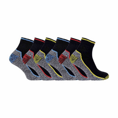 Sock Snob 6 Pack Short Bamboo Work Socks 6-11 Black