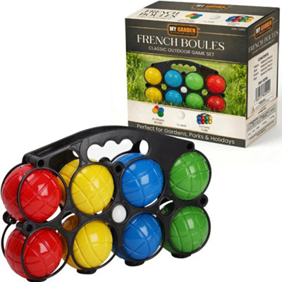 B&Q -  French Boules Set 8X Plastic Bocce Balls 1X Jack 1X Carry Case Water Filled Petanque Boules Set Garden Beach Game